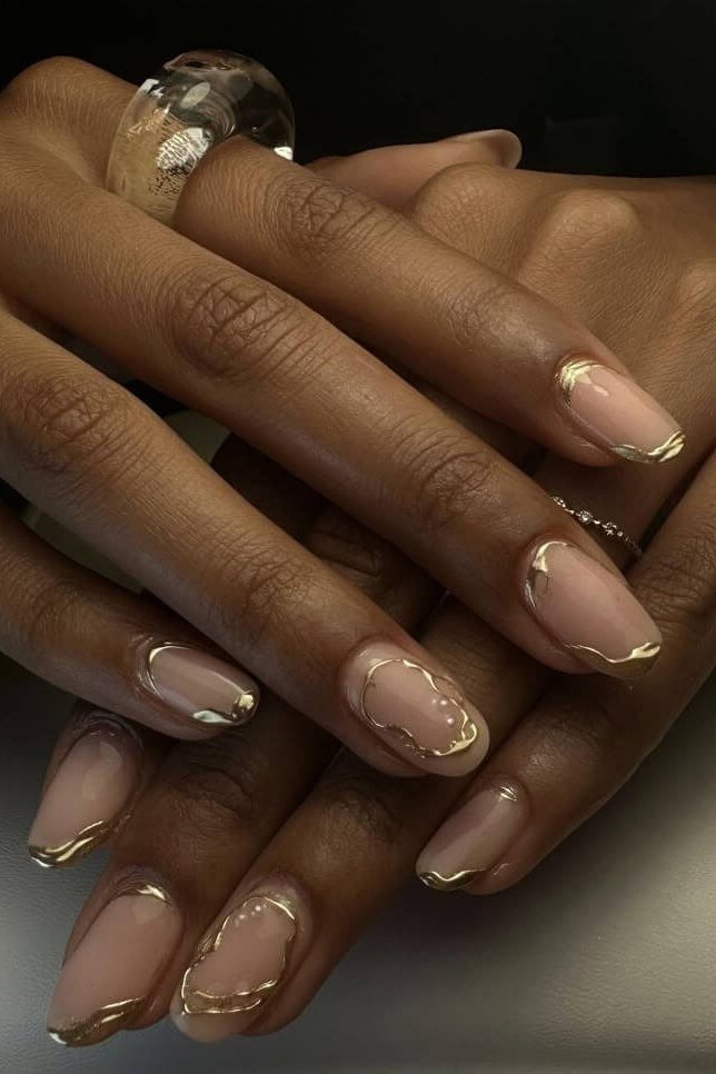 Sheer Pink with White Smile Line minimalist nail art idea for women over 50
