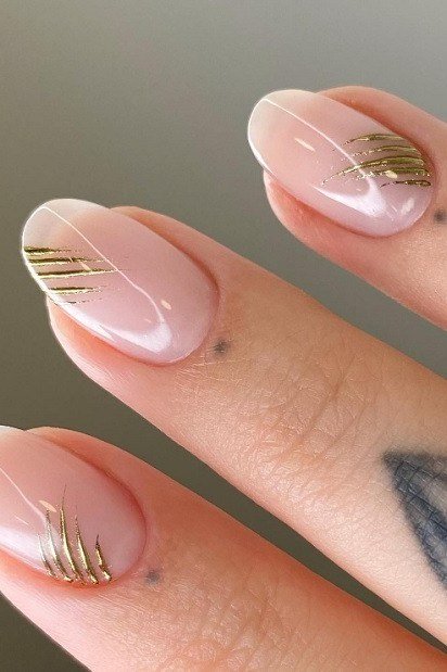 Matte Nude with Glossy Tips minimalist nail art idea for women over 50