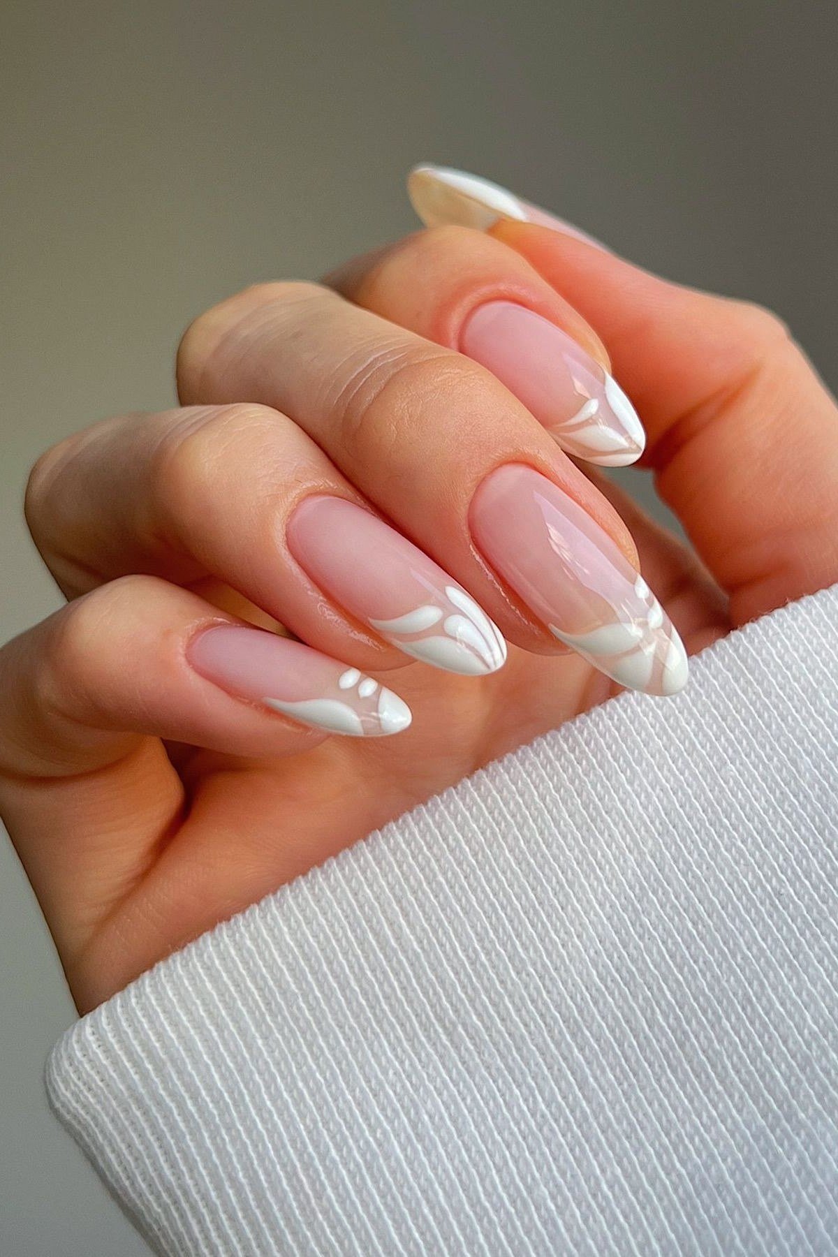 White Line-Tipped French minimalist nail art idea for women over 50
