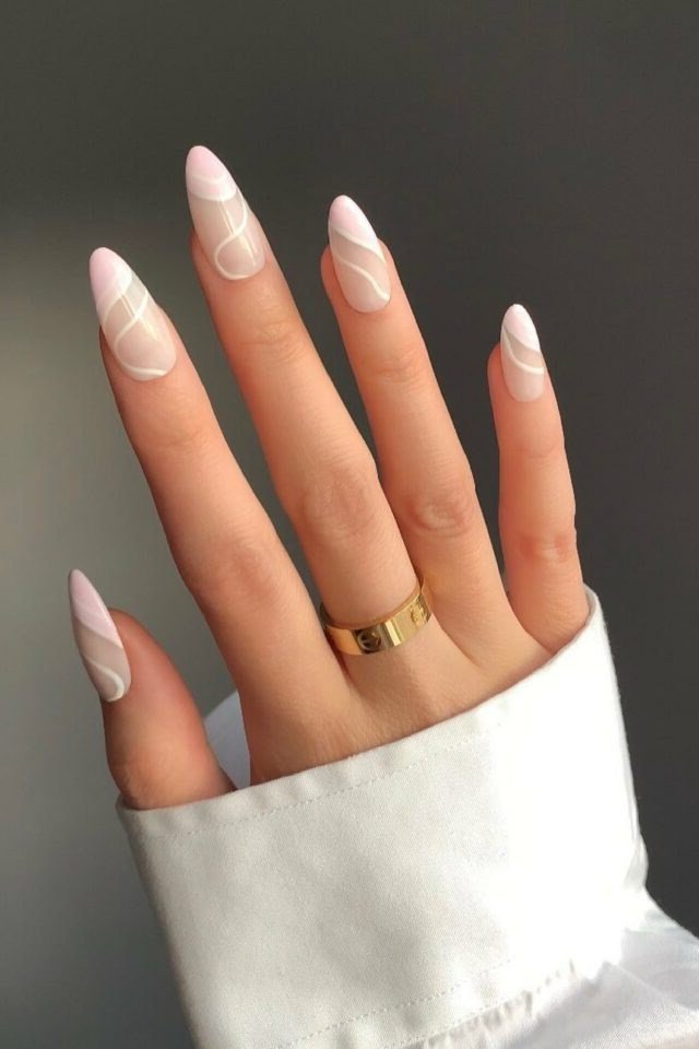 White Outline Tips minimalist nail art idea for women over 50