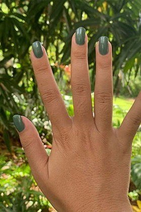 Soft Olive Oval Nails for women over 50 - olive green nail idea 7