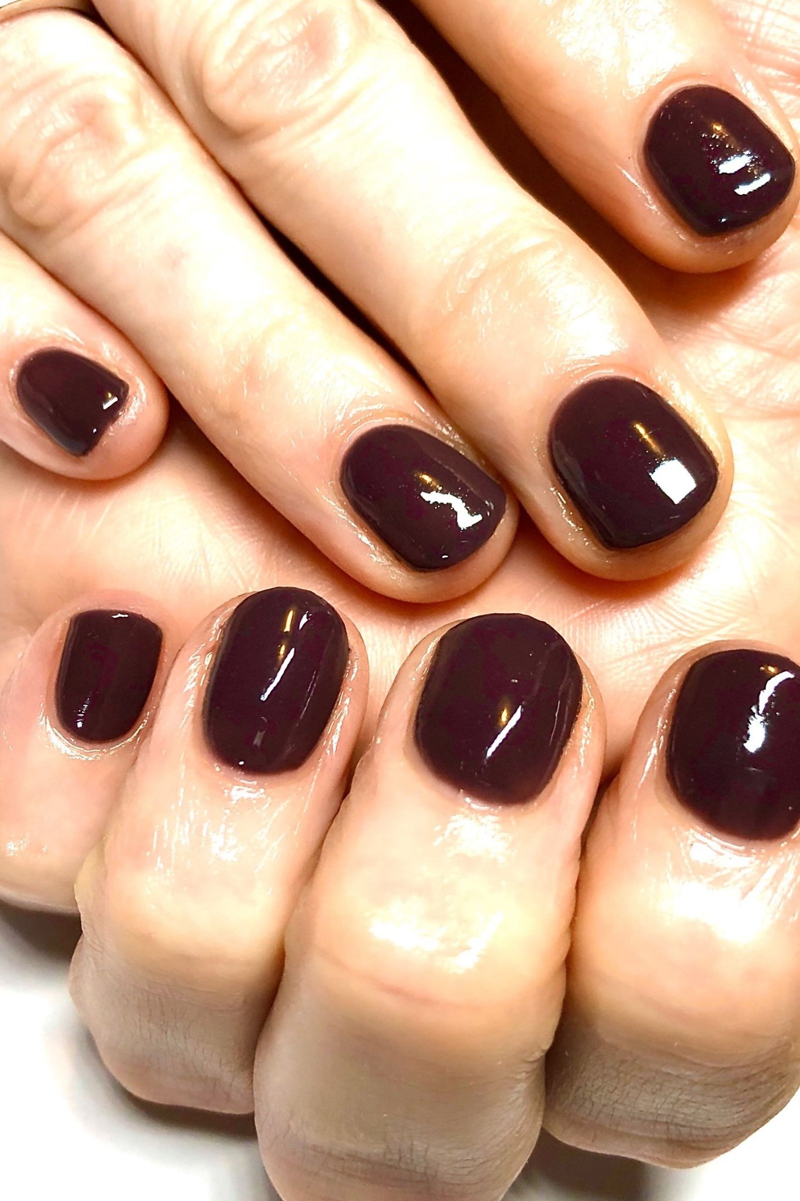 Dark Chocolate Brown - nail color for women over 60