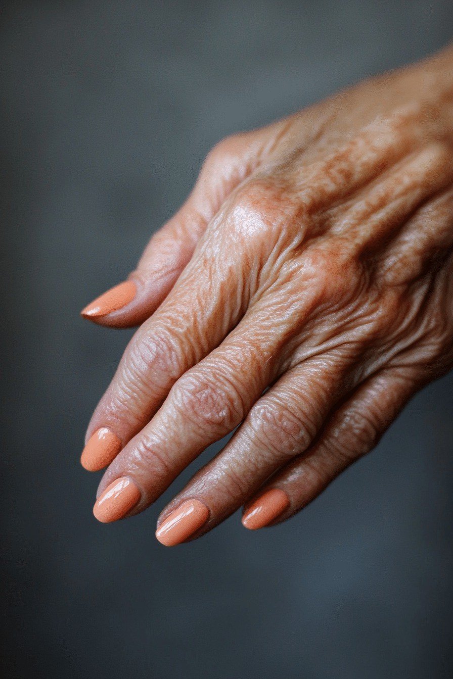 Coral Orange - nail color for women over 60