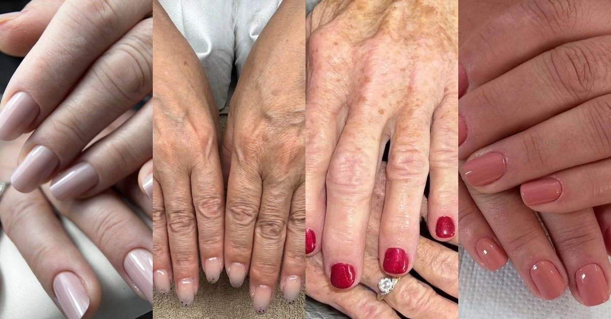 64 flattering nail polish shades for women over 60 collage