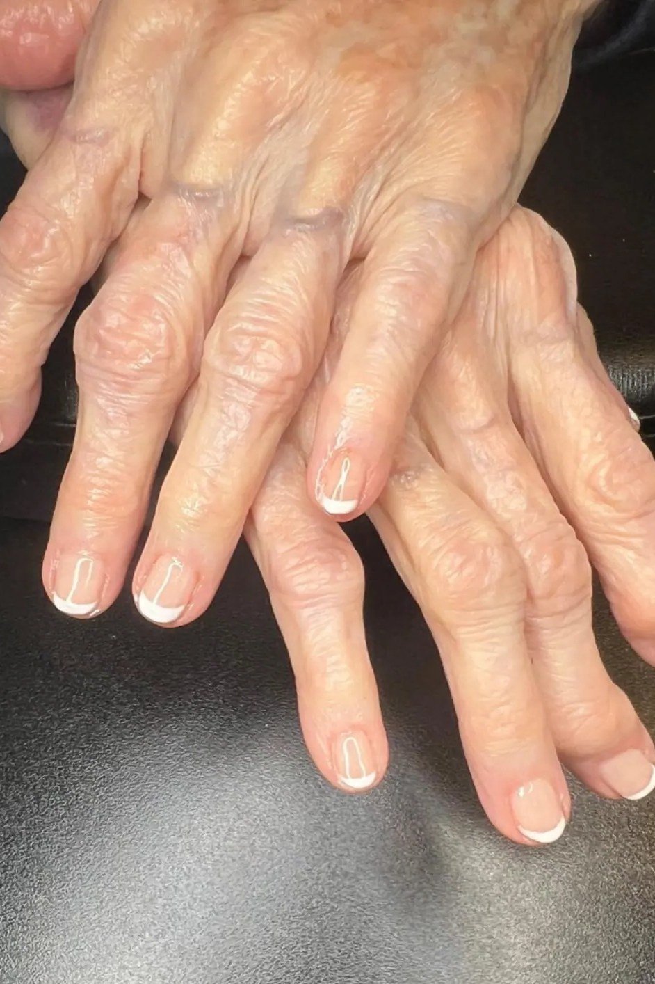 Natural nails on aged hands - simple natural nail idea for women over 60