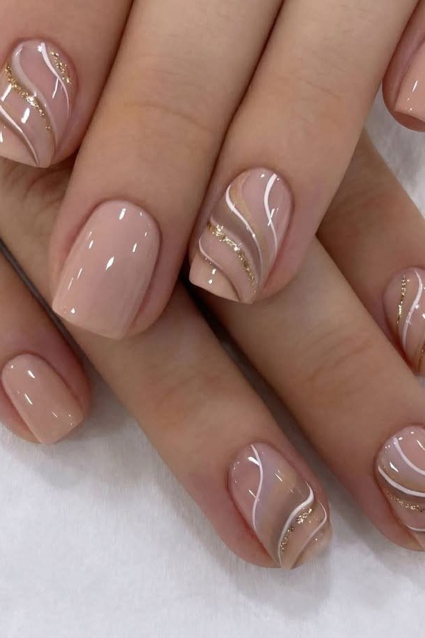 Nude with Marble Swirl Accents for older women