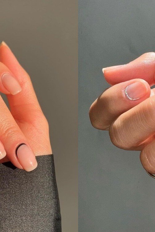 Nude with Crystal Cuticle Arcs for older women
