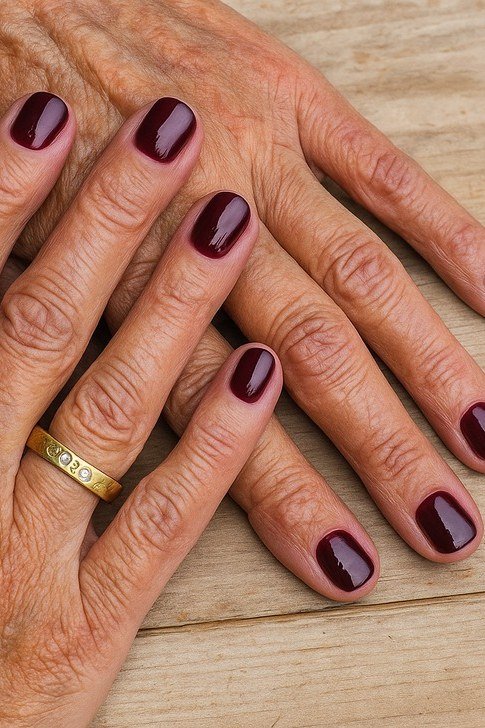 Deep Burgundy Wine for older women