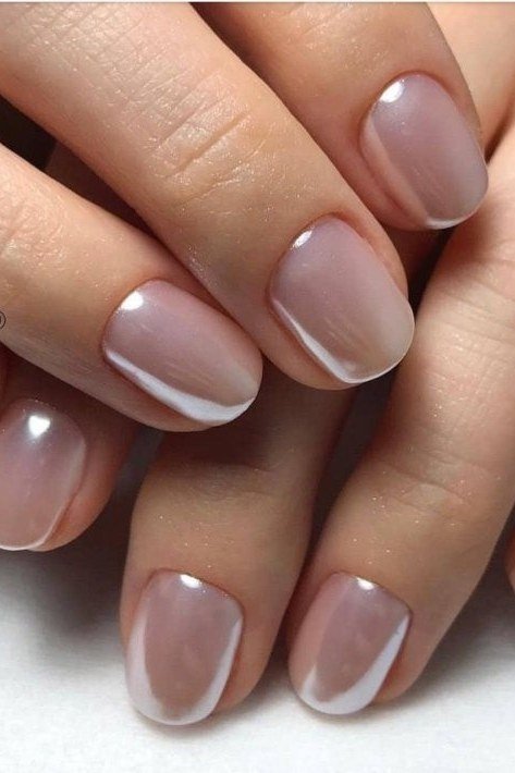 Glazed Nude Chrome Fade for older women