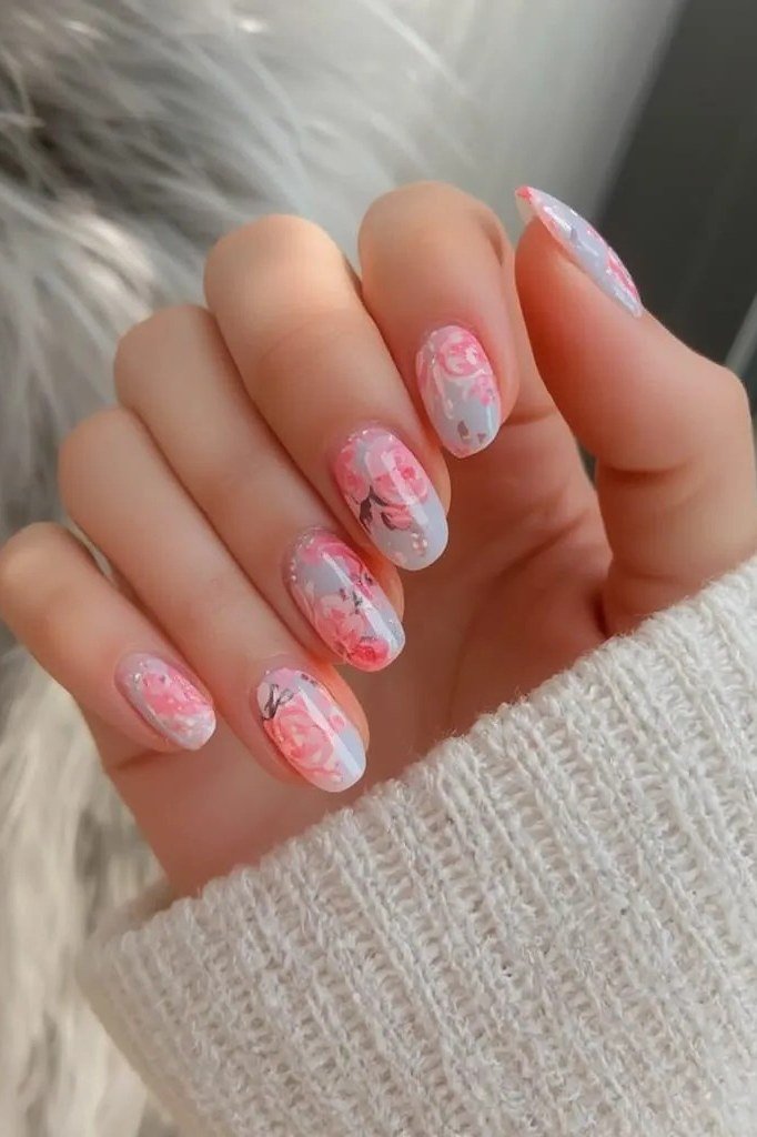 Pink Floral Marble for older women