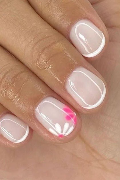 White with Pink Floral French for older women