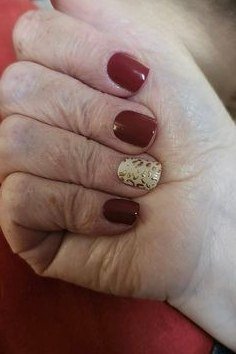 Burgundy with Gold Glitter Accent for older women