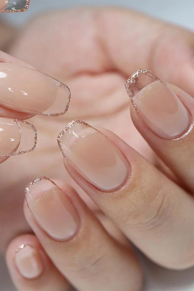 Hands, ultra-clear glass-like long nails for women over 60 - simple clear nail idea 59