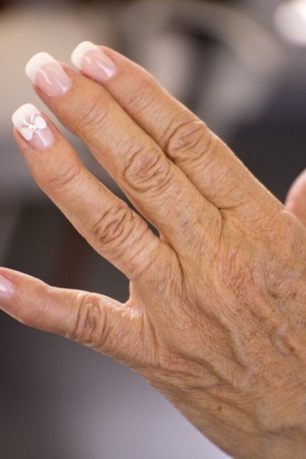 French Tips with a Tiny Bow for women over 60 - simple nail tip 18