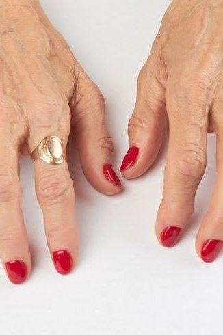 Red Nails from Above for women over 60 - simple nail tip 26