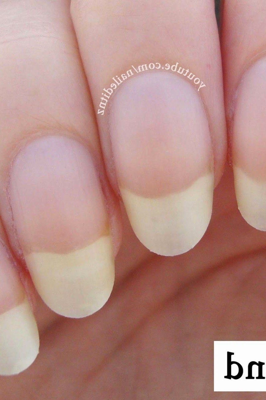 Natural glossy almond nails, macro closeup