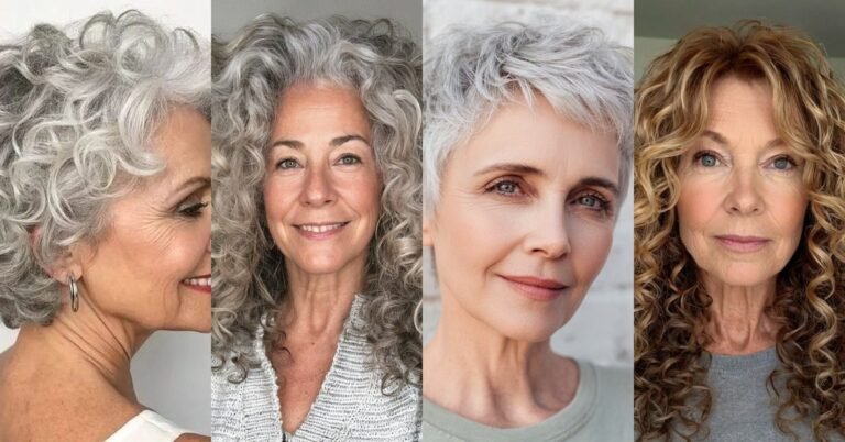 64 natural curly hairstyles for women over 60 featured collage