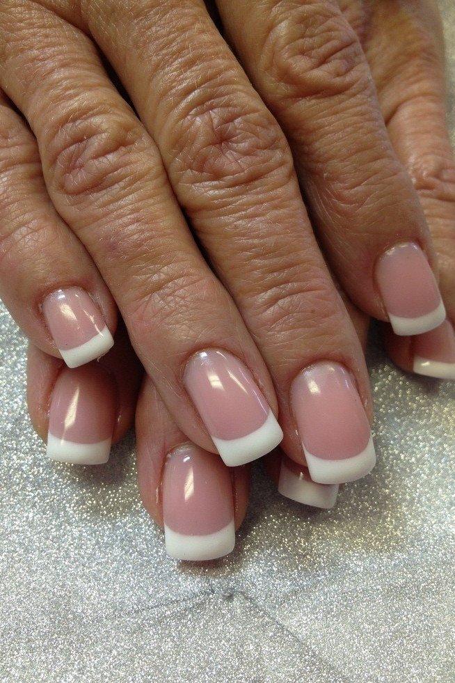 37. Clean French on Mature Hands - nail art idea for women over 40