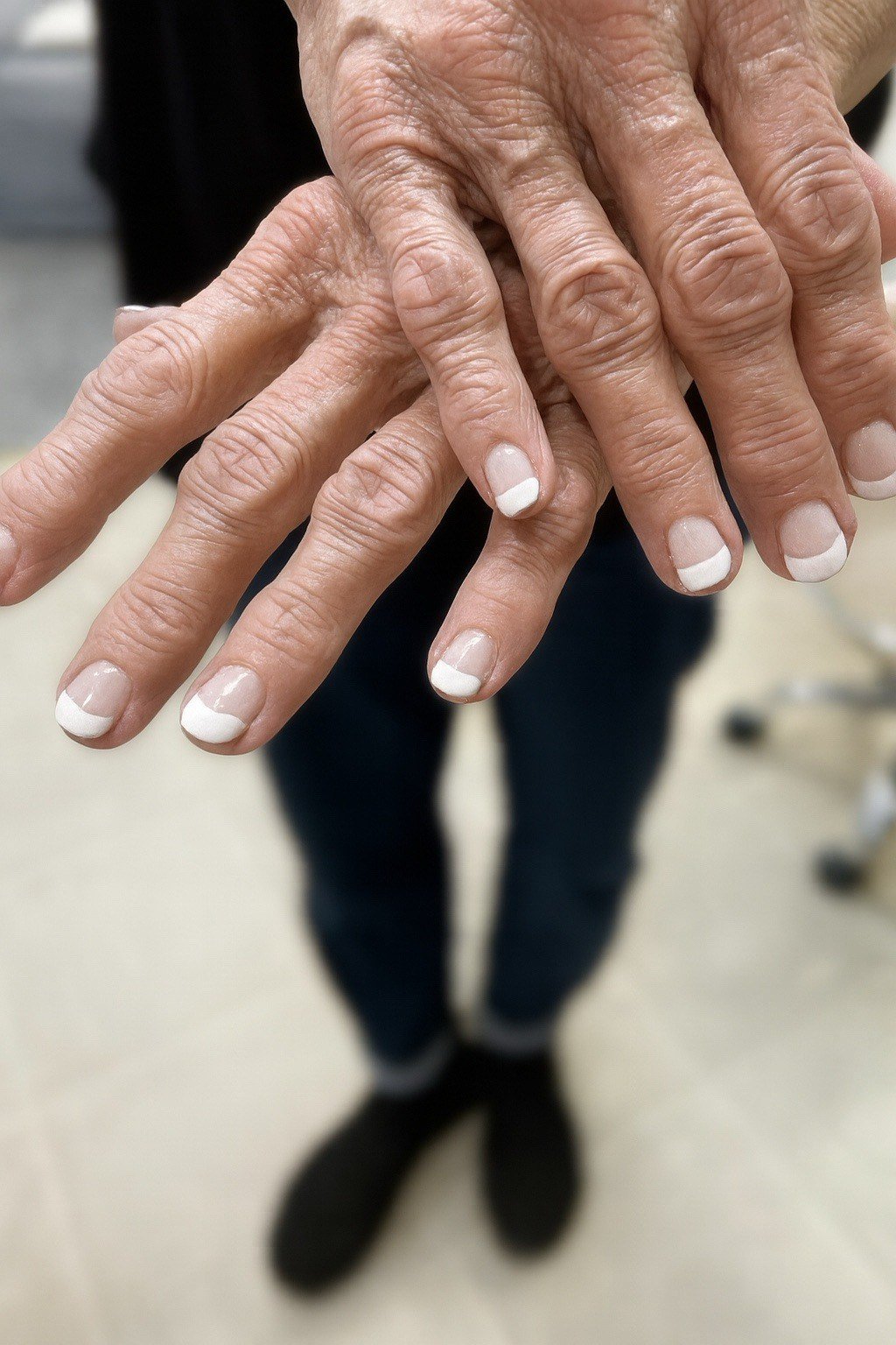 French white tips, very mature hands