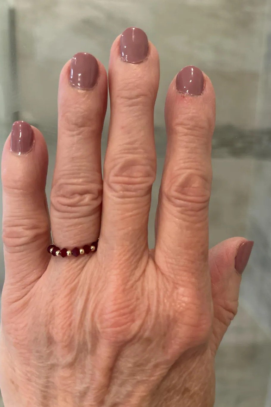 Mauve Taupe Short - nail color idea for women over 60