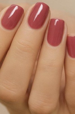 Dusty Rose Gloss Close Up - nail color idea for women over 60
