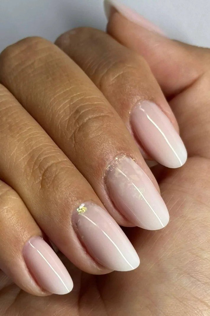 Rich Skin Nude Almond Ombre - nude ombre nails for women over 50