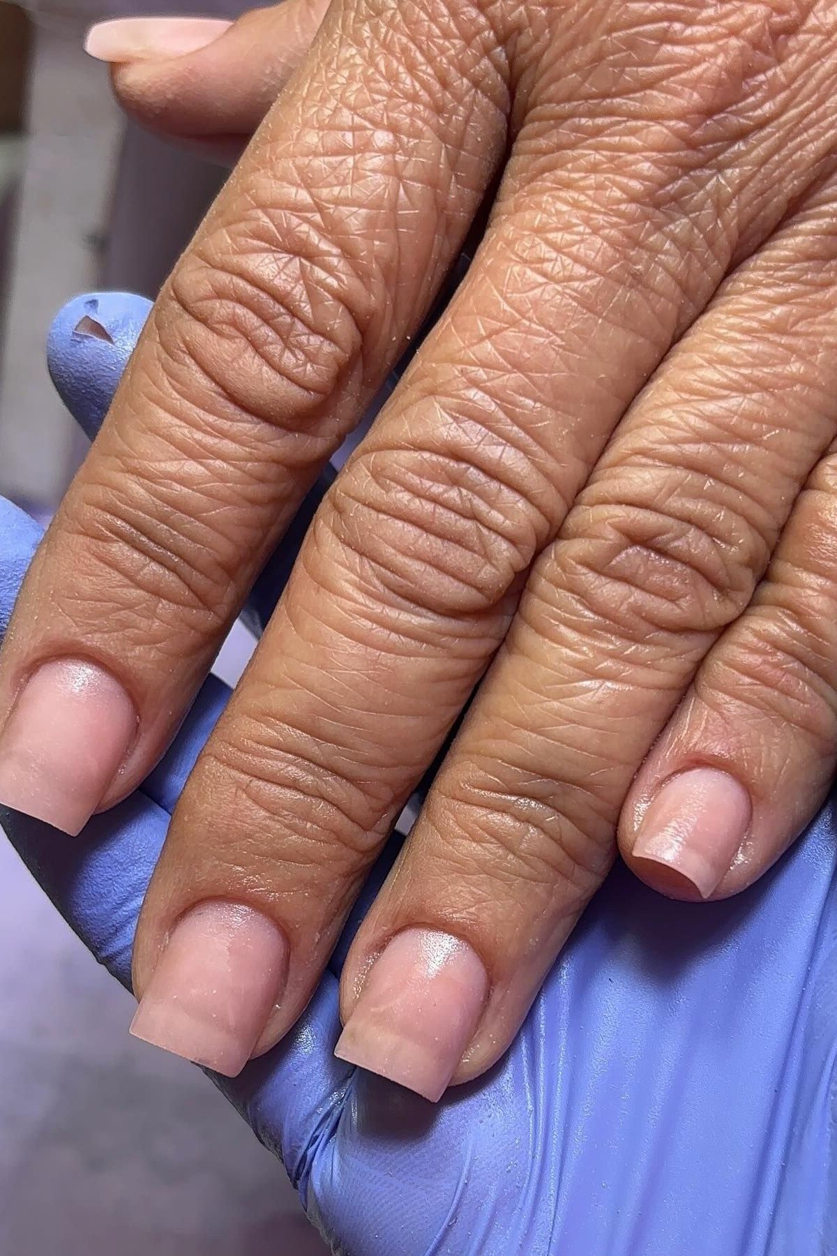 Old money bare natural almond nails manicure for women over 60