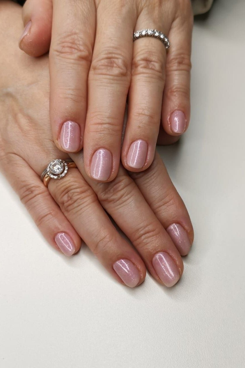Old money lilac almond nails manicure for women over 60