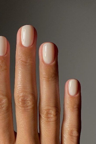 Old money ivory cream nails manicure for women over 60
