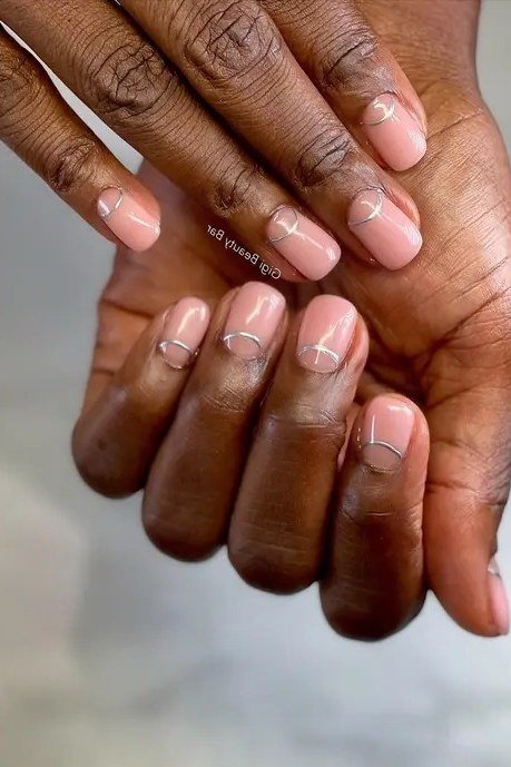 Old money rosewater sheer pink nails manicure for women over 60