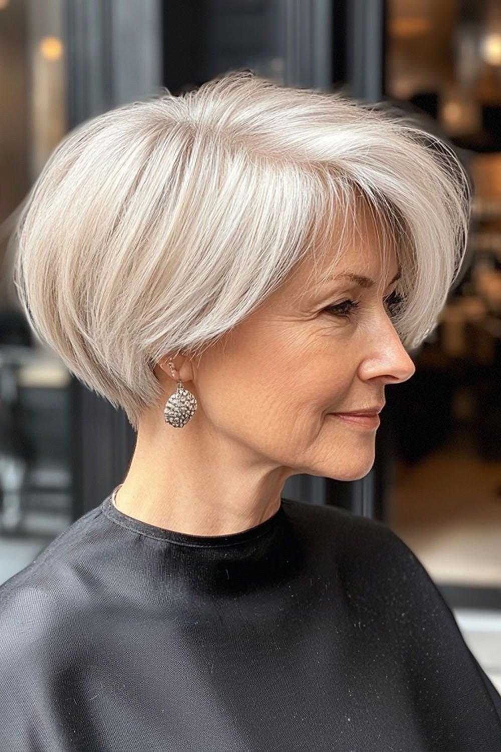 Classic White Pixie Bob - pixie hairstyle for women over 40