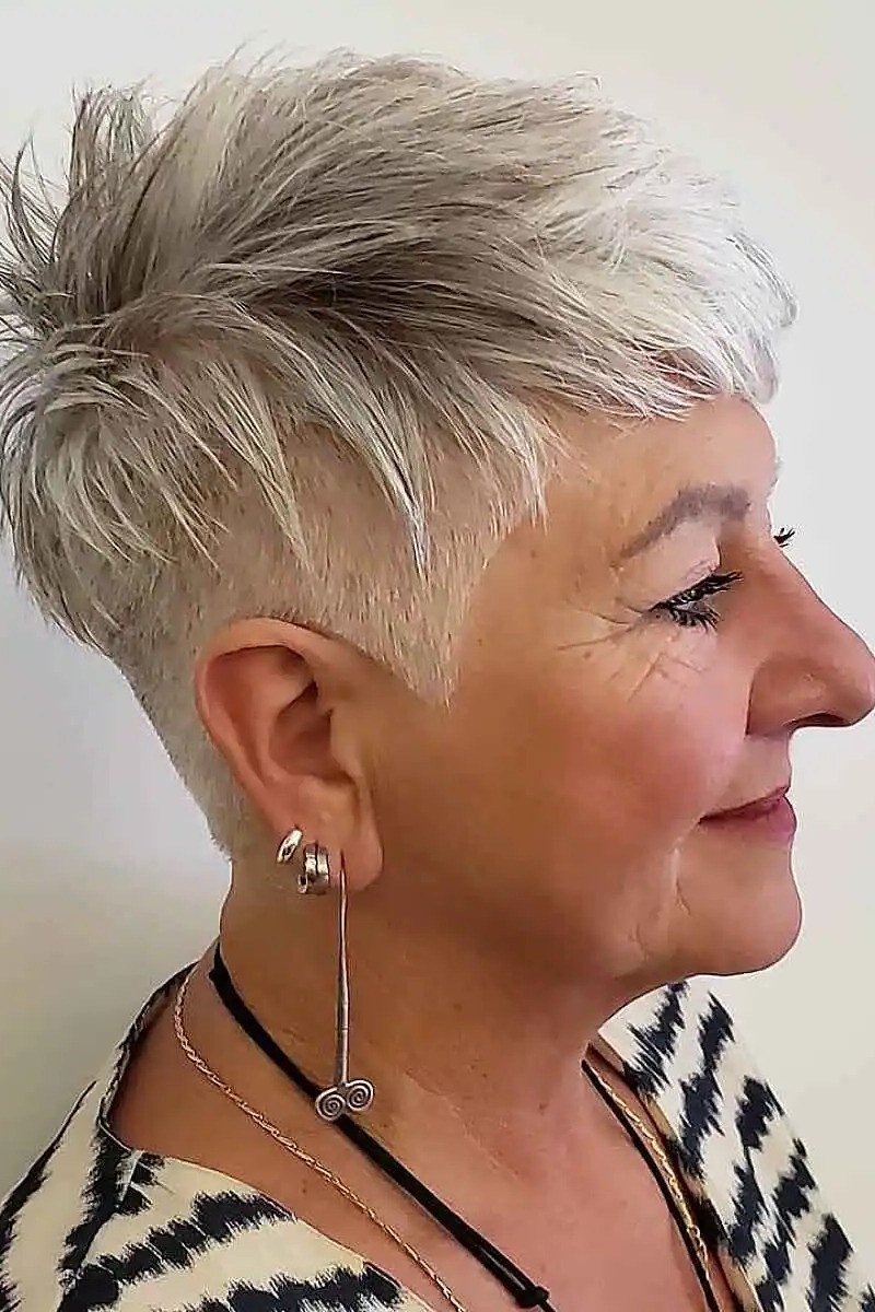 White pixie with smooth tapered sides for older women