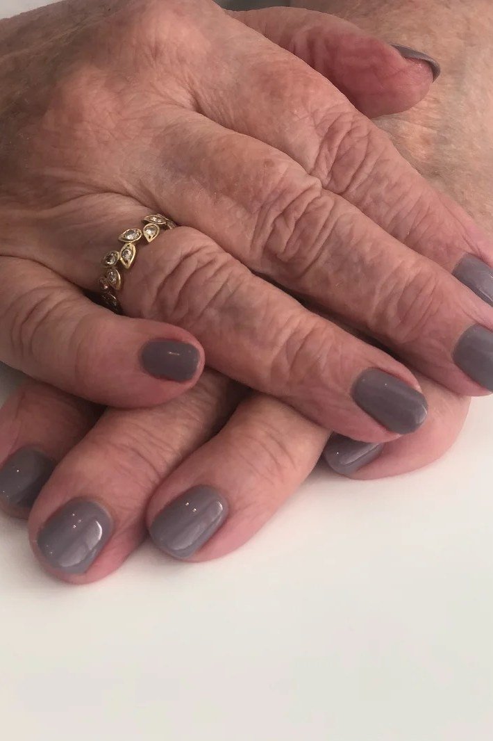 Gray-Taupe Gloss nail art for women over 50