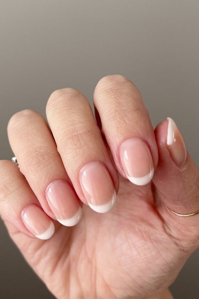 Classic White French nail art for women over 50