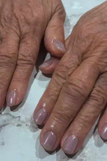 Taupe-Mauve Almond - short almond nails for women over 50