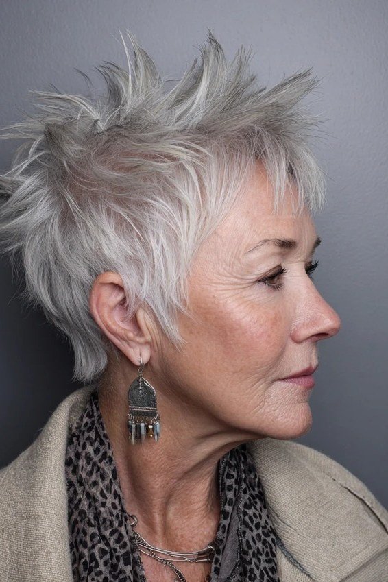 This crop combines choppy layers with spikes for a textured, youthful finish.