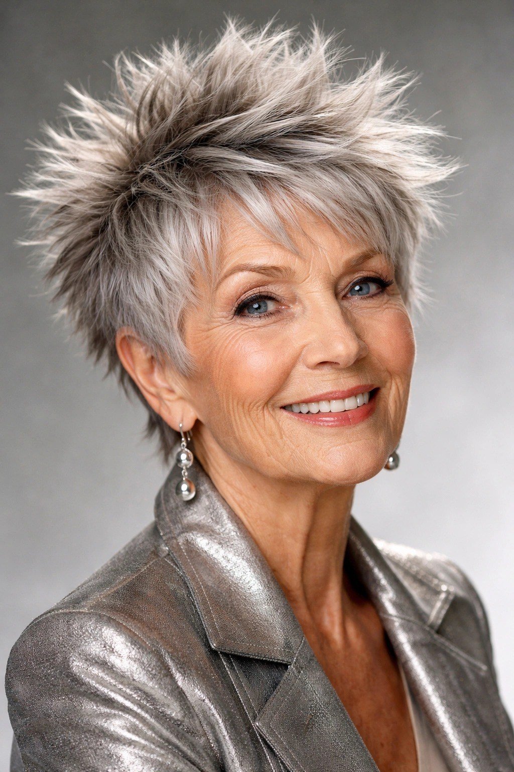 This crop goes big, with voluminous spikes creating a full, rounded shape.