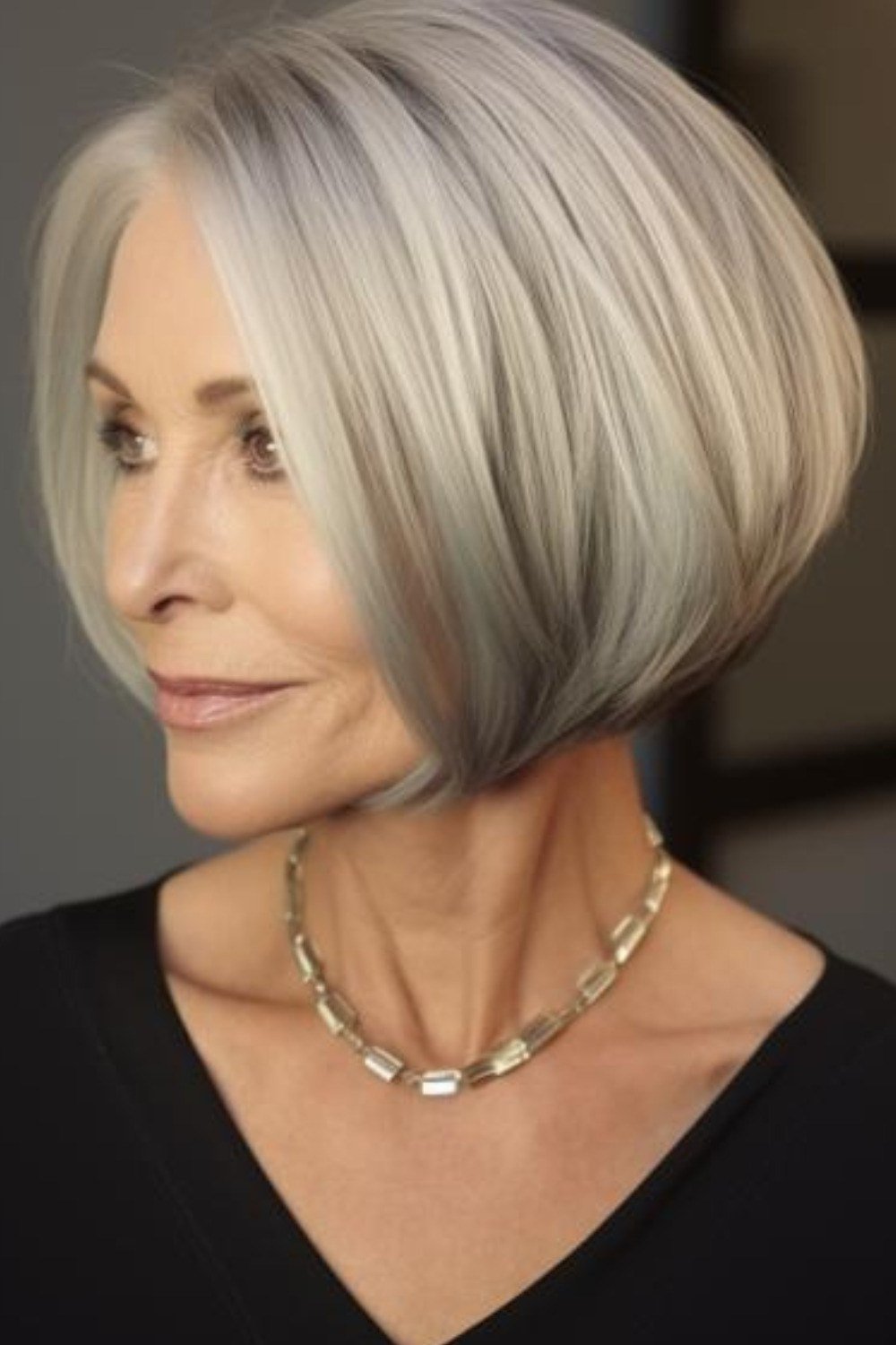 This bob is cut into a beautiful rounded shape that hugs the head.
