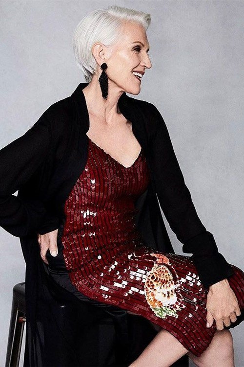 burgundy sequin slip dress with black blazer, evening outfit for women over 50