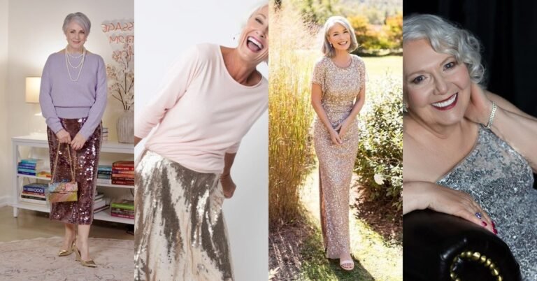 70 dazzling sequin evening outfits for women over 50 collage
