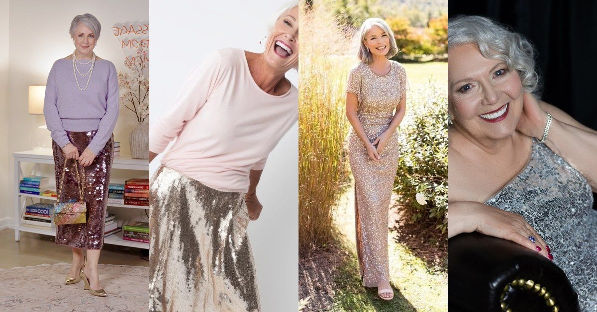 70 dazzling sequin evening outfits for women over 50 collage