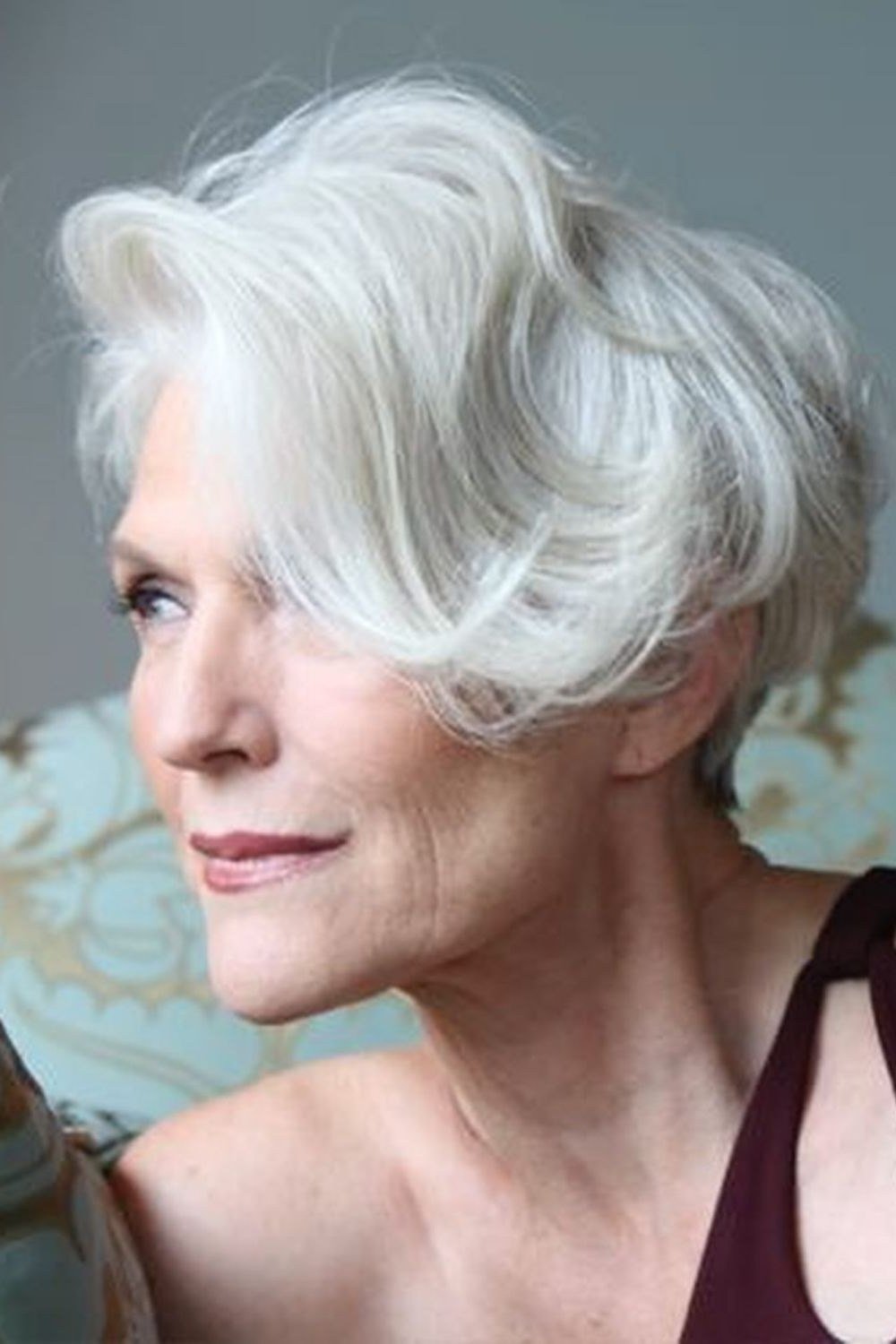 48. White Swept Pixie with Elegant Flow - short haircut for women over 70 with thin hair