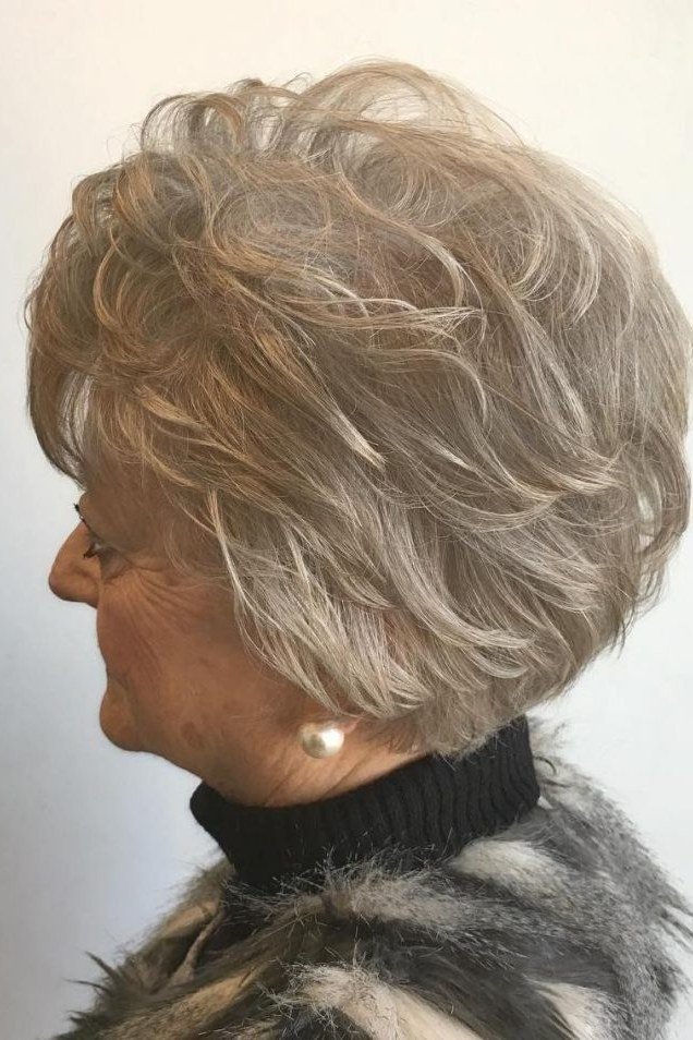 Voluminous Ash-Blonde Shaggy Bob - shaggy bob hairstyle for fine hair, women over 60