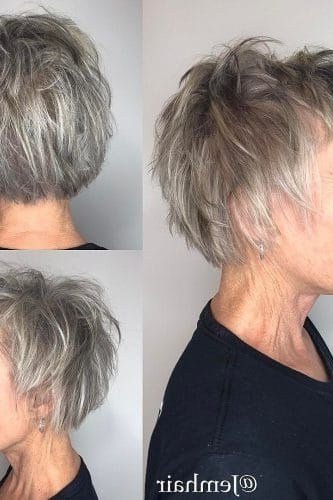 Short Silver Shag From Every Angle - shaggy bob hairstyle for fine hair, women over 60