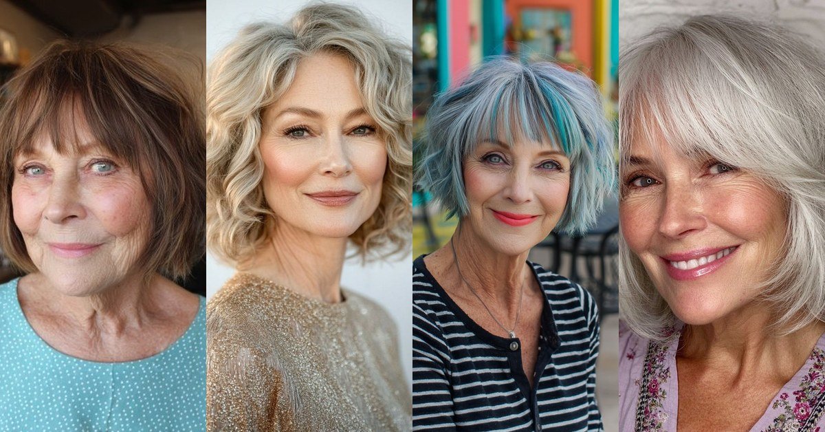 Featured collage of 63 stunning shaggy bob hairstyles for women over 60