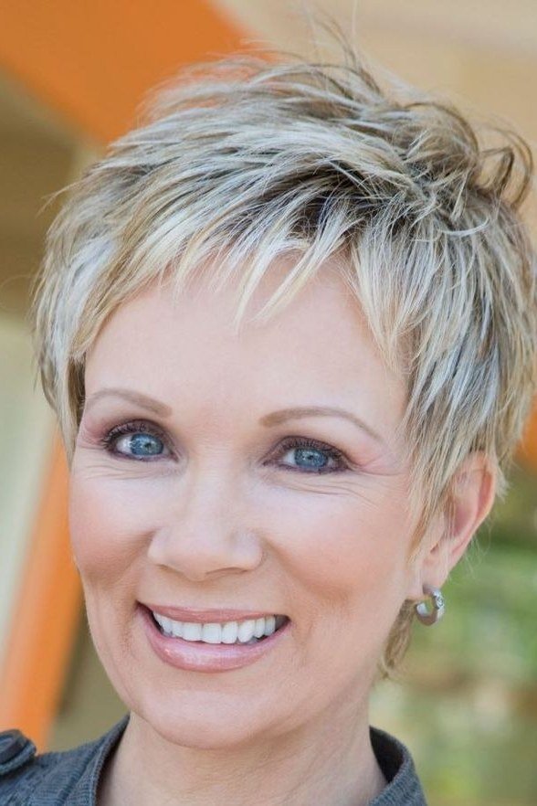 Silver Spiky Pixie, Front View for women over 70, front view