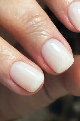 Milky White Nails - simple nail design for women over 60