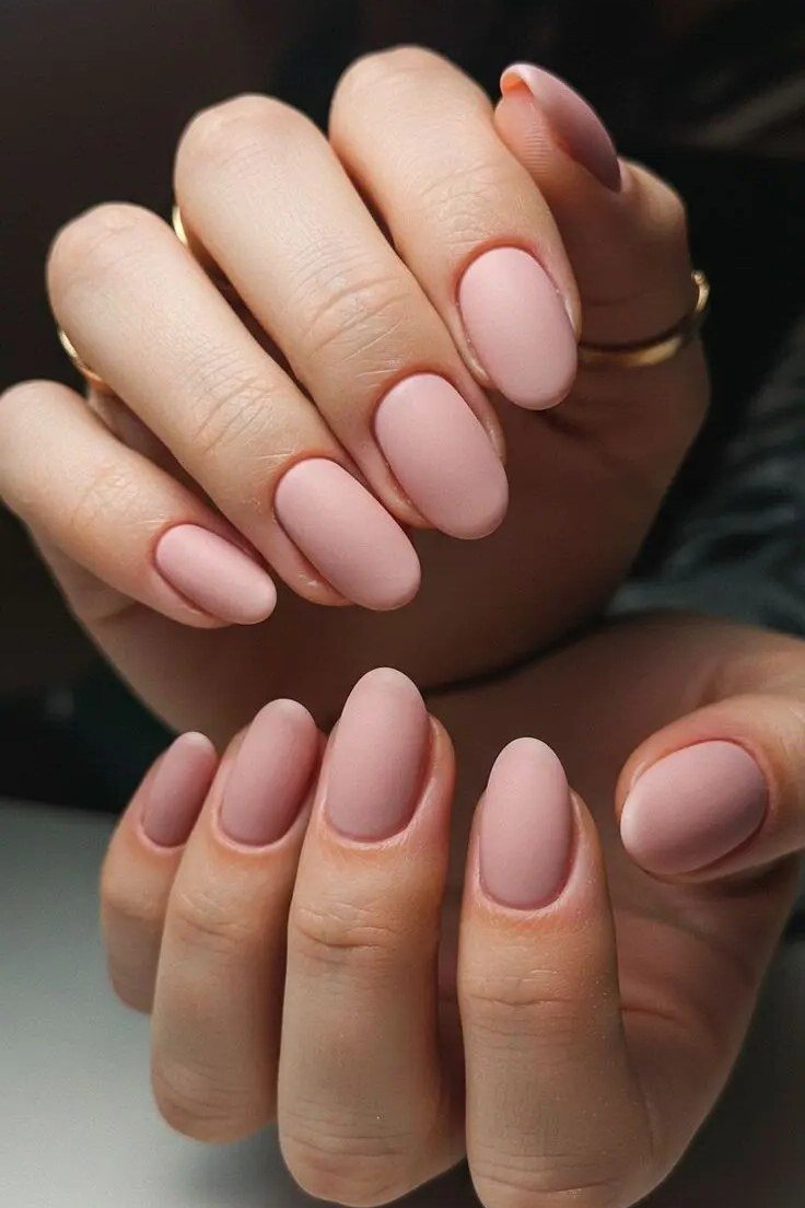 Soft Pink Gel Overlay, soft pink nail idea for women over 70