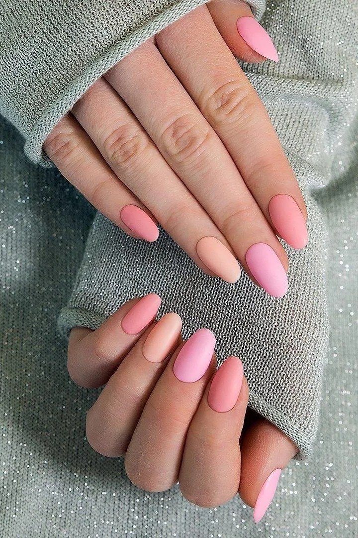 Cloud Pink Short Nails, soft pink nail idea for women over 70
