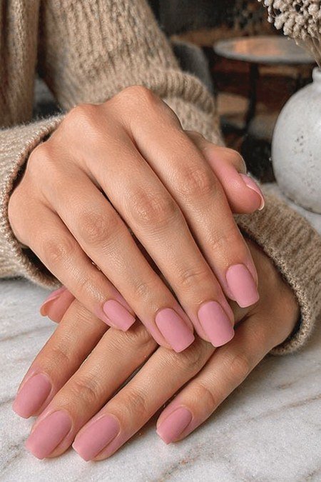 Rosewater Pink Nails, soft pink nail idea for women over 70
